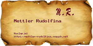 Mettler Rudolfina névjegykártya
